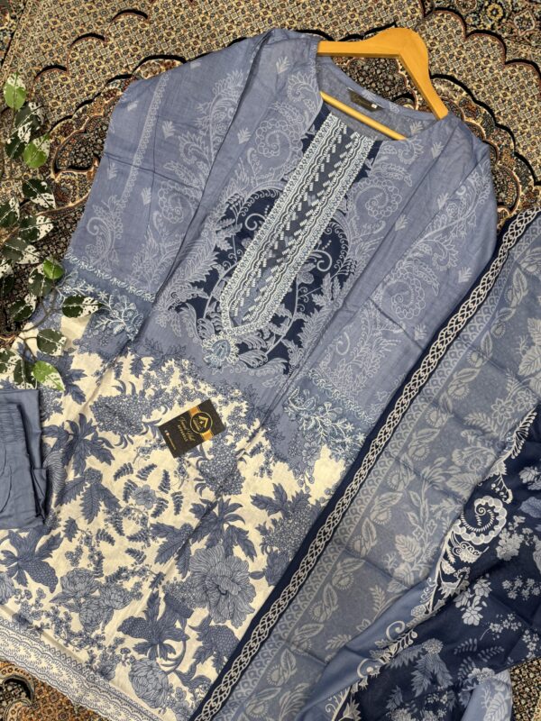 Pakistani inspired lawn collection skyblue