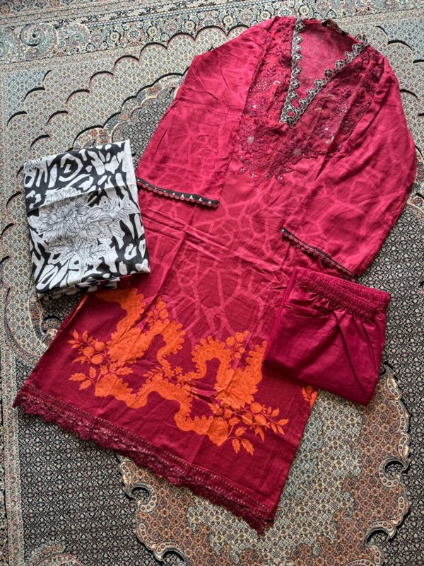 3 pc stitched collection cotton pakistani inspired